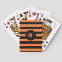 Anpassat namn initial svart & orange ränder