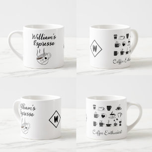 Anpassat namn & initialer Liten isolerad kaffe Espressomugg