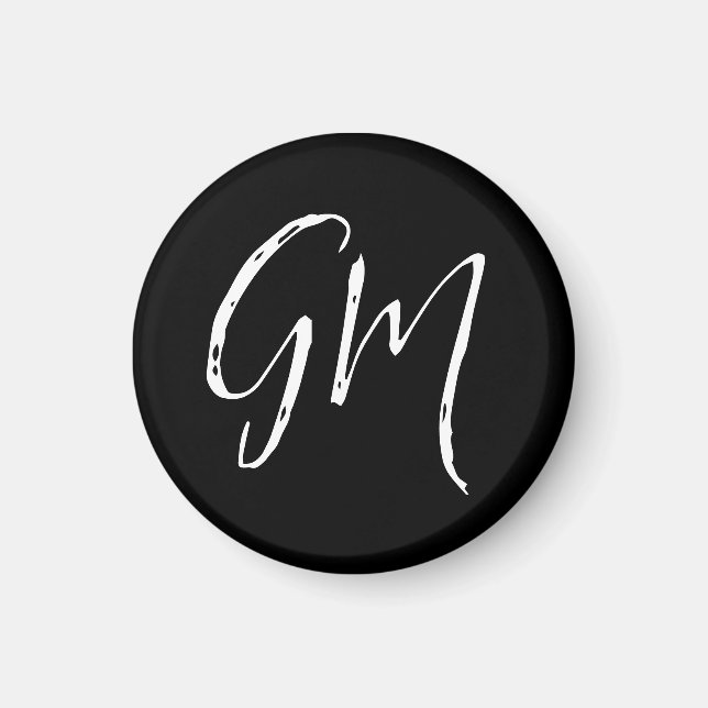 Anpassat namn Initialer personlig 2 brev Magnet (Framsidan)