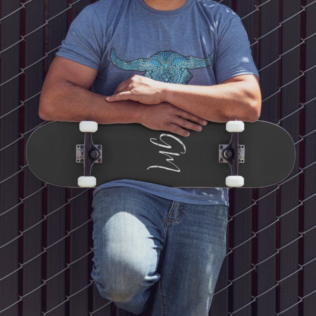 Anpassat namn Initialer personlig 2 brev Mini Skateboard Bräda 18,5 Cm (Utomhus 3)