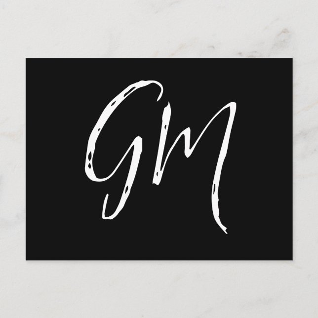 Anpassat namn Initialer personlig 2 brev Vykort (Framsida)