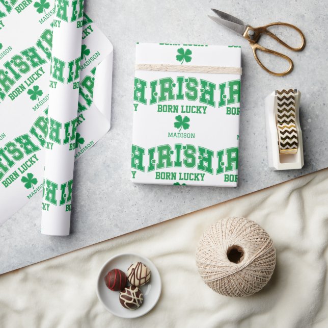 Anpassat namn Irish Born Lucky Presentpapper (Hantverk)