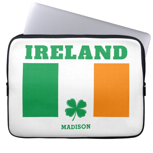 Anpassat namn Irland Laptop Fodral (Framsidan)