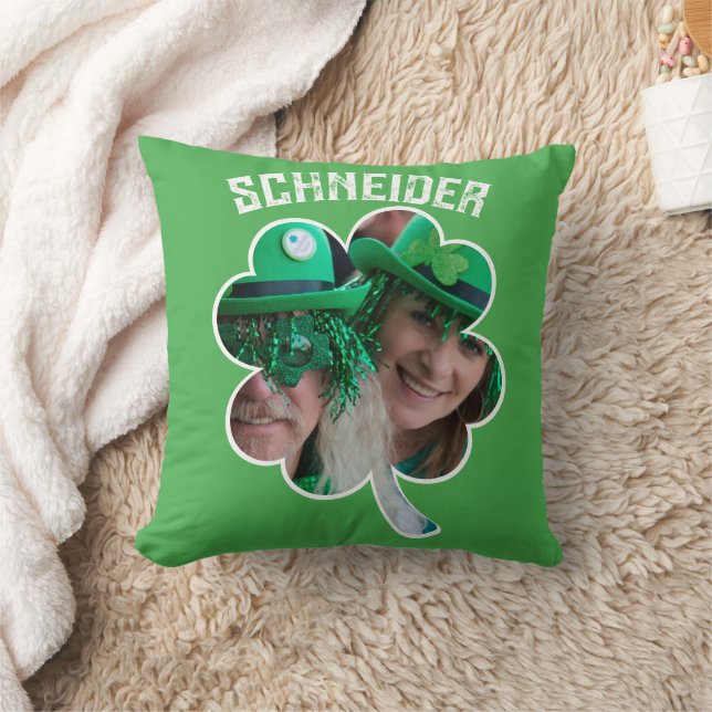 Anpassat Namn Irländsk klöver foto St Patricks Day Kudde (Filt)