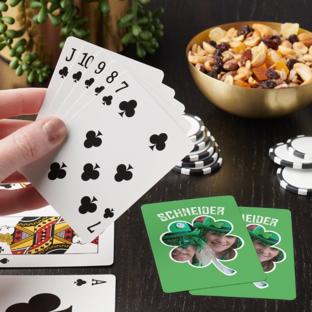 Anpassat namn Irländska klöver-St patricks day Casinokort (På plats)