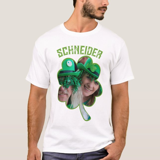Anpassat namn Irländska klöver-St patricks day T Shirt (Framsida)