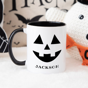 Anpassat namn Jack o lantern Pumpkin Ansikte Hallo Mugg