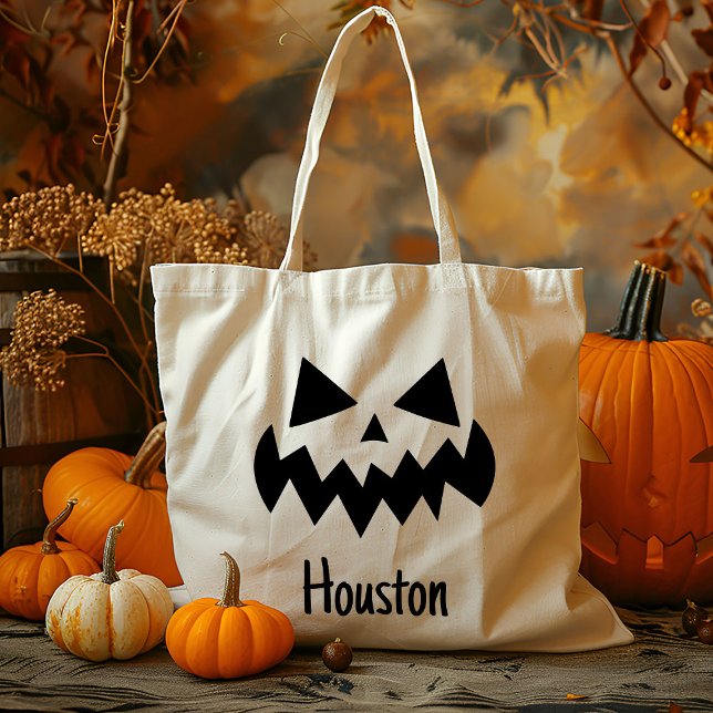 Anpassat namn Jack o lantern Pumpkin Bus eller god Tygkasse (Skapare uppladdad)