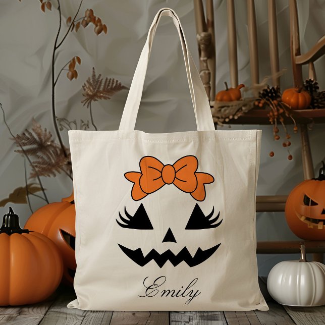 Anpassat namn Jack o lantern Pumpkin Bus eller god Tygkasse (Skapare uppladdad)