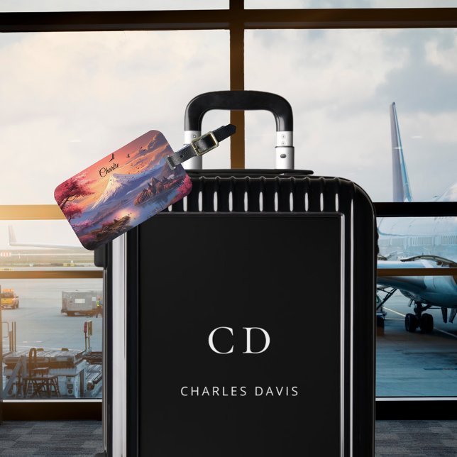 anpassat namn japanese liggande tokyo mt.fuji bagagebricka (Skapare uppladdad)