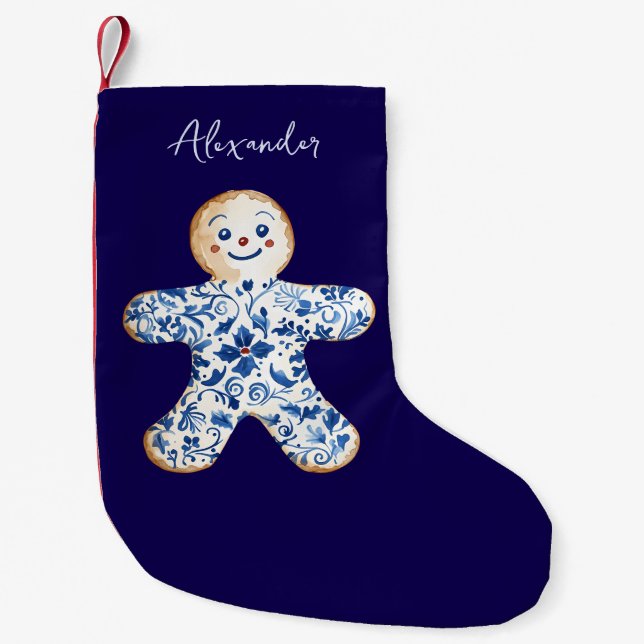 Anpassat namn jul Cookie Chinoiserie Liten Julstrumpa (Framsidan)