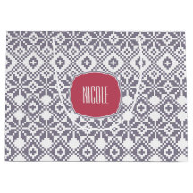 Anpassat Namn Jul Nordisk Snöflinga Mönster 