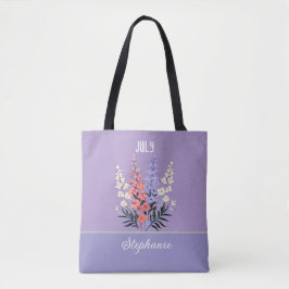 Anpassat namn Julens födelsedag, blomma tote Bag Tygkasse