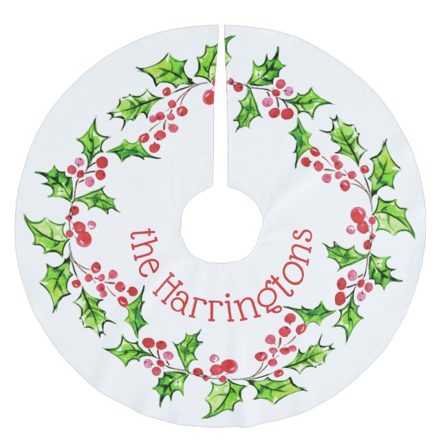 Anpassat namn Julfrö Kjolar i träd Julgransmatta Borstad Polyester (Framsidan)