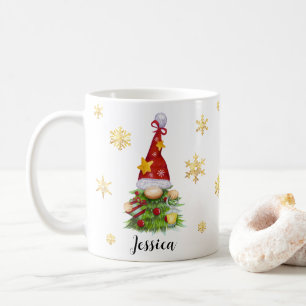 Anpassat namn Julgran Gnome Classic Mugg