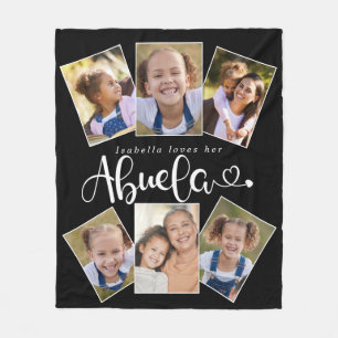 Anpassat namn Kärlek Abuela Cute Roligt Photo Coll Fleecefilt