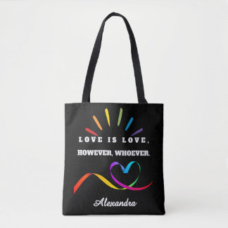 Anpassat Namn Kärlek är Kärlek Minimalistisk Pride Tygkasse