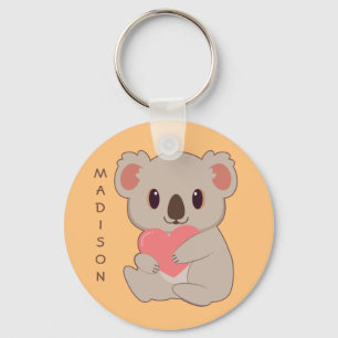 Anpassat namn Kärlek Koala Nyckelring