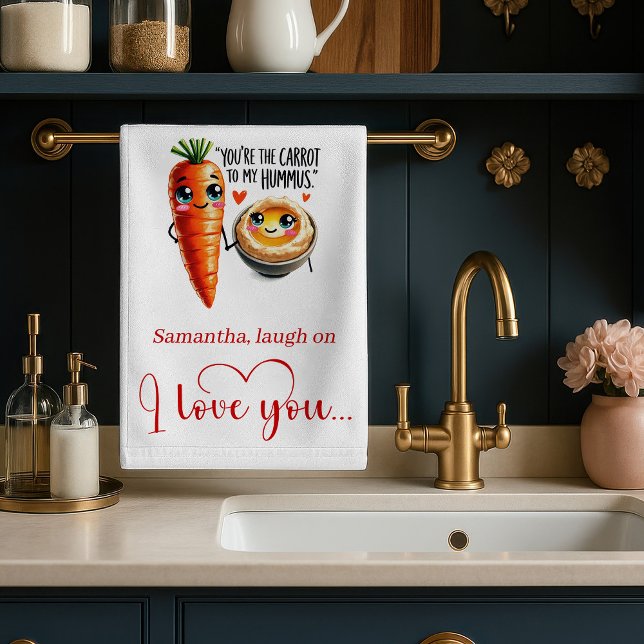 Anpassat Namn Kärlek Kökshandduk Rolig Matkonst (Custom Name Love Kitchen Towel Funny Food Art)