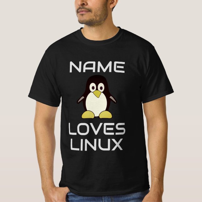 Anpassat namn kärlek Linux T-Shirt (Framsida)
