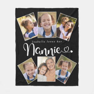 Anpassat namn Kärlek Nannie Cute Roligt Photo Coll Fleecefilt