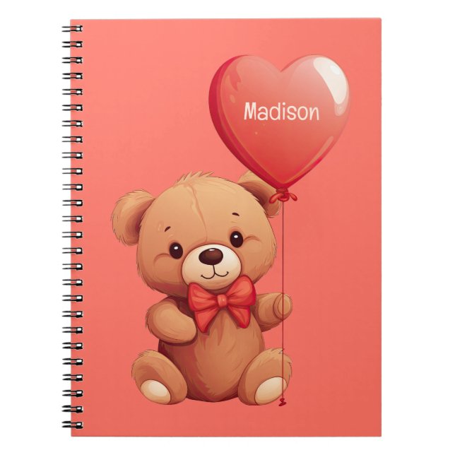 Anpassat namn Kärlek Teddy Anteckningsbok (Framsidan)