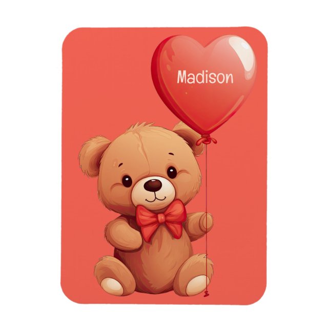 Anpassat namn Kärlek Teddy Magnet (Vertikal)