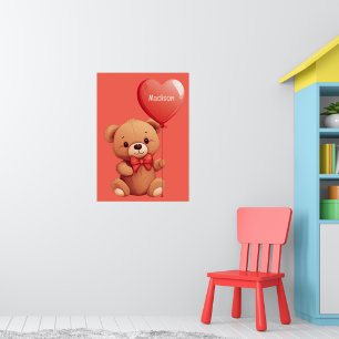 Anpassat namn Kärlek Teddy Poster