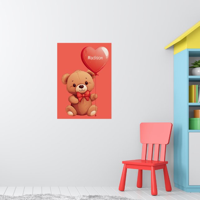 Anpassat namn Kärlek Teddy Poster (Barnkammare 1)