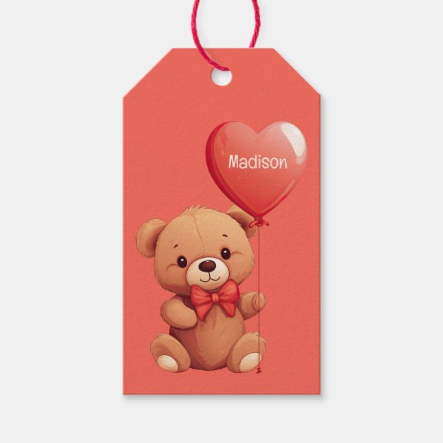 Anpassat namn Kärlek Teddy Presentetikett (Framsidan)