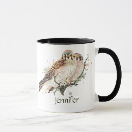 Anpassat namn Kestrel Bird Natature Art Mugg