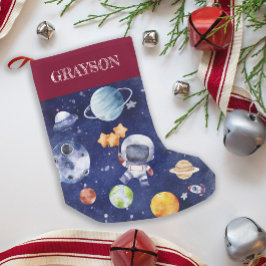 anpassat namn Kids Astronaut Galaxy Space Liten Julstrumpa