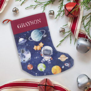 anpassat namn Kids Astronaut Galaxy Space Liten Julstrumpa