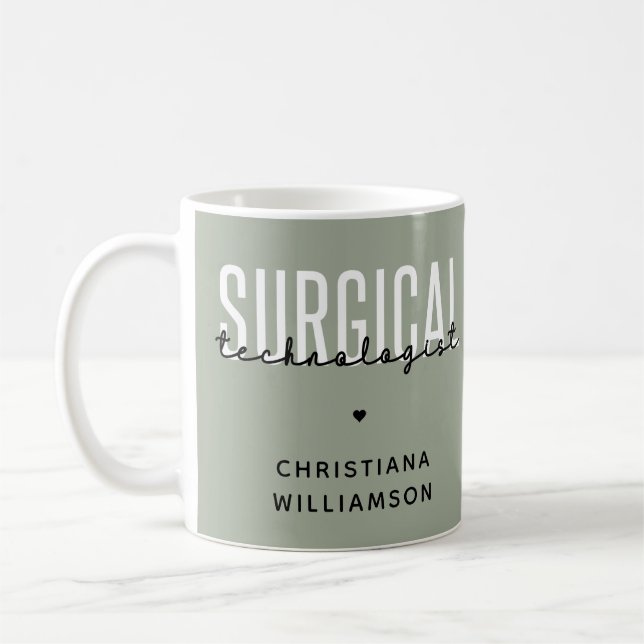 Anpassat namn Kirurgisk teknolog Med Surg Tech Kaffemugg (Vänster)