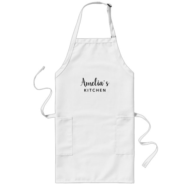Anpassat namn Kitchen Gift Apron Långt Förkläde (Framsidan)