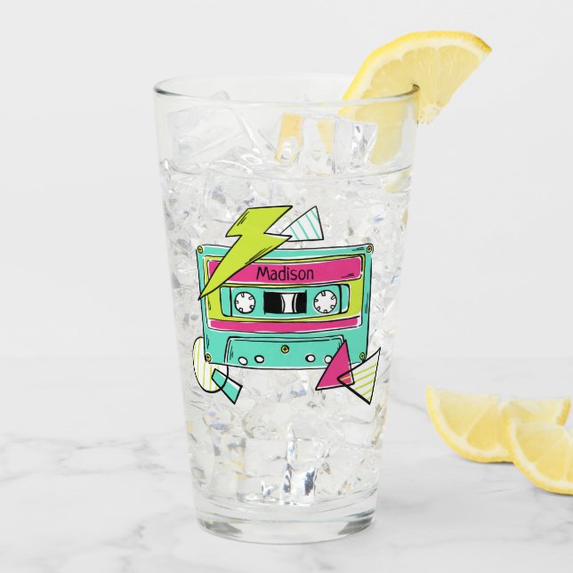 Anpassat namn: klassen Casette Tape pint Glaskopp (Bakside Is)