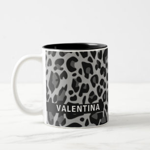 Anpassat namn Klassiskt leopard Skriv ut design Va Två-Tonad Mugg