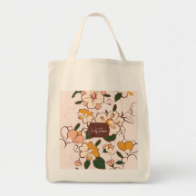 Anpassat Namn Kräm Blommig Retro Blomning Botanisk