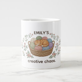 Anpassat Namn Kreativt Kaos Katt Specialmugg Jumbo Mugg