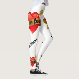 Anpassat namn Kvinnor på Alla hjärtans dag Kute Le Leggings