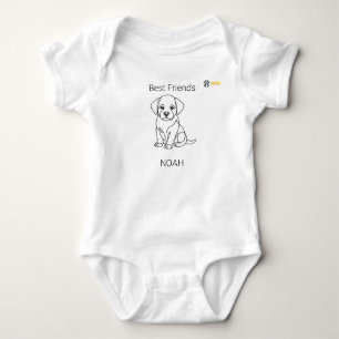 Anpassat namn Labrador-valp Minimalistisk Linjekon T Shirt