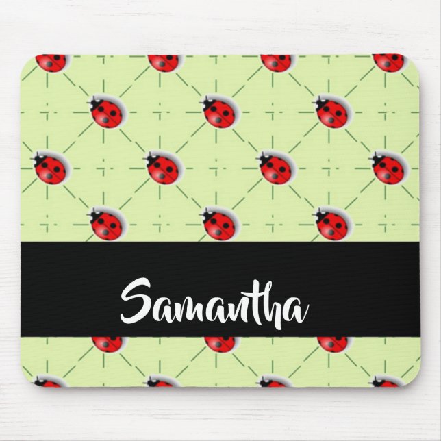 Anpassat namn ladybugs mönster musmatta (Framsidan)