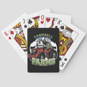 Anpassat namn Land Farms Barn Tractor Farmer Casinokort