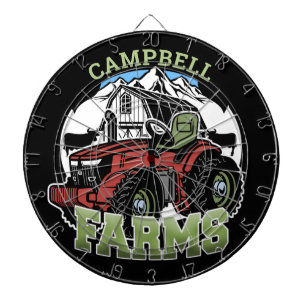 Anpassat namn Land Farms Barn Tractor Farmer Darttavla