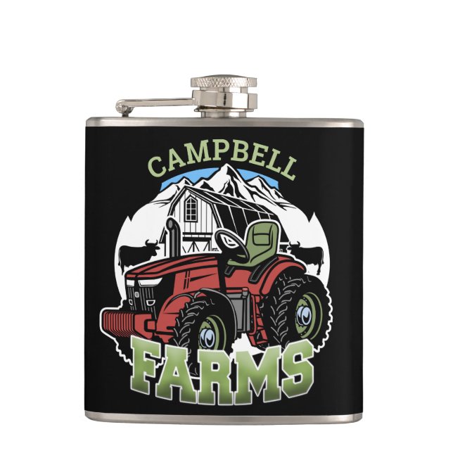 Anpassat namn Land Farms Barn Tractor Farmer Fickplunta (Framsidan)