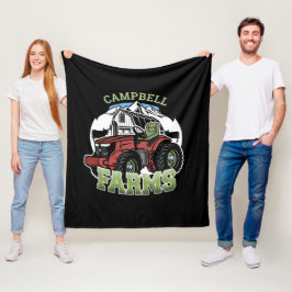 Anpassat namn Land Farms Barn Tractor Farmer Fleecefilt