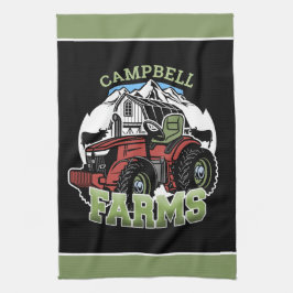 Anpassat namn Land Farms Barn Tractor Farmer Kökshandduk