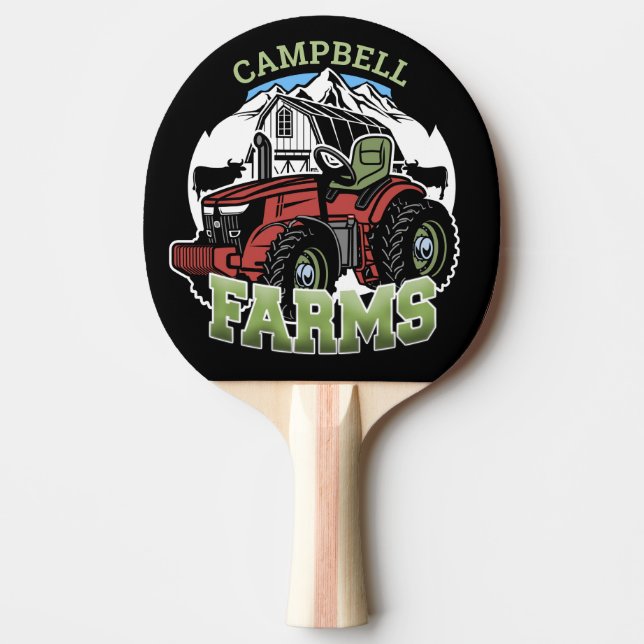Anpassat namn Land Farms Barn Tractor Farmer Pingisracket (Framsidan)