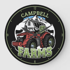 Anpassat namn Land Farms Barn Tractor Farmer Stor Klocka