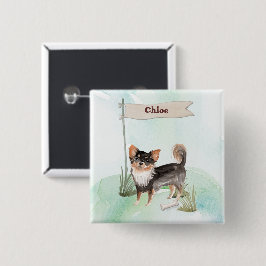 Anpassat namn, lång Hund, Chihuahua Pet-modell Knapp